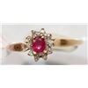 Image 2 : 10KT GOLD RUBY DIAMOND RING W/ COA