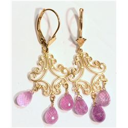 14KT GOLD SAPPHIRE EARRINGS W/ COA