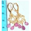 Image 2 : 14KT GOLD SAPPHIRE EARRINGS W/ COA