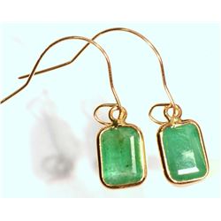 14KT GOLD EMERALD EARRINGS W/ COA
