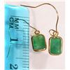 Image 3 : 14KT GOLD EMERALD EARRINGS W/ COA