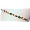 Image 1 : 10KT GOLD EMERALD DIAMOND BRACELET W/ COA