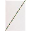 Image 2 : 10KT GOLD EMERALD DIAMOND BRACELET W/ COA