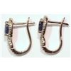 Image 3 : SS SAPPHIRE, DIAMOND EARRINGS W/ COA
