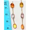 Image 2 : 14KT GOLD SAPPHIRE EARRINGS W/ COA