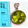 Image 2 : 14KT GOLD PERIDOT, DIAMOND PENDANT W/ COA