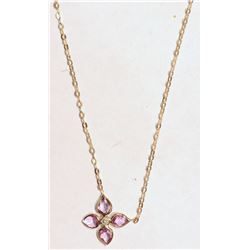 10KT GOLD SAPPHIRE, DIAMOND NECKLACE W/ COA