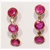 Image 1 : 14KT GOLD RUBY, DIAMOND EARRINGS W/ COA