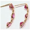 Image 3 : 14KT GOLD RUBY, DIAMOND EARRINGS W/ COA