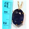 Image 2 : 14KT GOLD SAPPHIRE PENDANT W/ COA