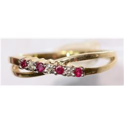 10KT GOLD RUBY, DIAMOND RING W/ COA