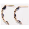 Image 3 : 14KT GOLD SAPPHIRE, DIAMOND EARRINGS  W/ COA