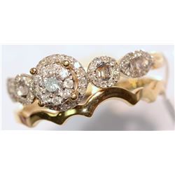 10KT GOLD DIAMOND RING SET W/ COA