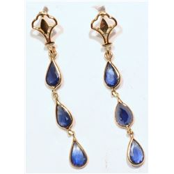 14KT GOLD SAPPHIRE EARRINGS W/ COA