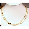 Image 1 : SS, GOLD GEMSTONE NECKLACE W/ COA