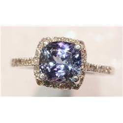 14KT GOLD TANZANITE, DIAMOND RINGW/ COA
