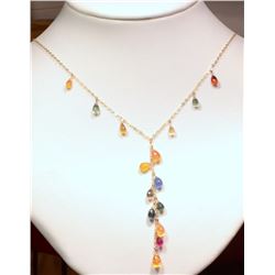 10KT GOLD SAPPHIRE NECKLACE W/ COA