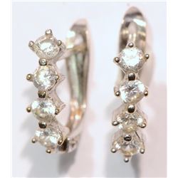 18KT GOLD CUBIC ZIRCONIA EARRINGS W/ COA