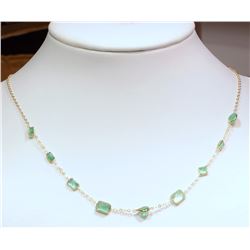 10KT GOLD EMERALD NECKLACE W/ COA