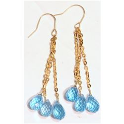 14KT GOLD TOPAZ EARRINGS W/ COA