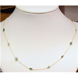 14KT GOLD EMERALD NECKLACE W/ COA