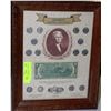 Image 1 : FRAMED US JEFFERSON MEMORIAL COLLECTION W/$2 US
