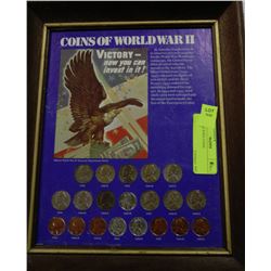 FRAMED WWII COINS