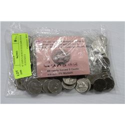 LOT OF 130PCS QUEEN ELIZABETH II 5 CENTS NICKELS