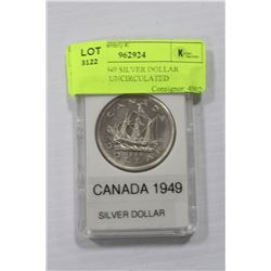 CANADA 1949 SILVER DOLLAR BRILLIANT UNCIRCULATED