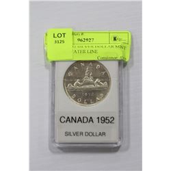 CANADA 1952 SILVER DOLLAR MINT STATE NO WATER LINE