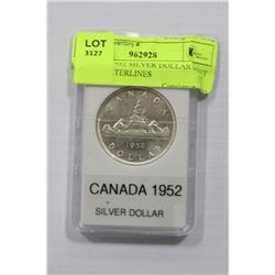 CANADA 1952 SILVER DOLLAR MINT STATE WATERLINES