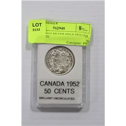 CANADA 1952 SILVER HALF-DOLLAR MINT STATE