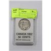 Image 1 : CANADA 1952 SILVER HALF-DOLLAR MINT STATE