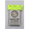 Image 1 : CANADA 1951 SILVER HALF-DOLLAR MINT STATE