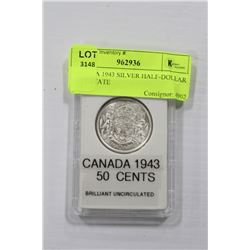 CANADA 1943 SILVER HALF-DOLLAR MINT STATE