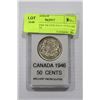 Image 1 : CANADA 1946 SILVER HALF-DOLLAR MINT STATE