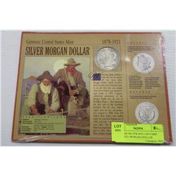 MORGAN SILVER DOLLAR CARD WITH 1921 MORGAN DOLLAR