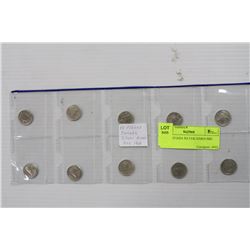 10PC CANADA SILVER DIMES PRE 1968