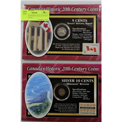 CANADA'S HISTORIC 20TH CENTURY 5 & 10 CENT SET