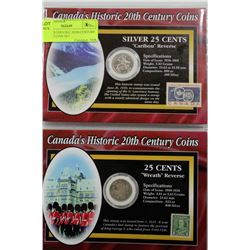 CANADA'S HISTORIC 20TH CENTURY 25 CENT  2 COIN SET