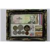 Image 1 : FRAMED REPUBLIC OF DOMINICA BANK NOTE,COIN AND