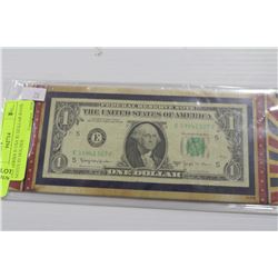1963 SERIES B USA $1 DOLLAR BANK NOTE IN HOLDER