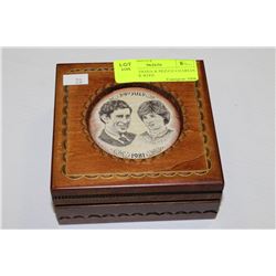 PRINCESS DIANA & PRINCE CHARLES WOOD BOX WITH