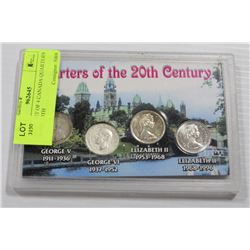 1919-87 SET OF 4 CANADA QUARTERS OF THE 20TH