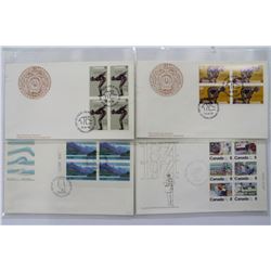 BLOCK OF 4 CANADA HIGH VALUE FIRST DAY COVERS X4