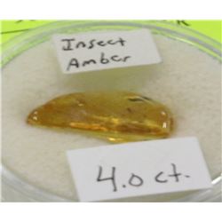 GENUINE 4.0CT INSECT AMBER GEMSTONE