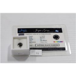 GENUINE CERTIFIED 1.74CT BLACK DIAMOND GEMSTONE W/COA