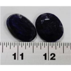 NATURAL BLUE SAPPHIRE 76CT, 2 PIECES
