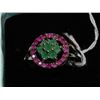 Image 1 : NATURAL RUBY & EMERALD RING 925 SILVER SIZE 7