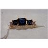 Image 1 : NATURAL SAPPHIRE&CZ .925 SILVER GOLD PLATE SIZE 9